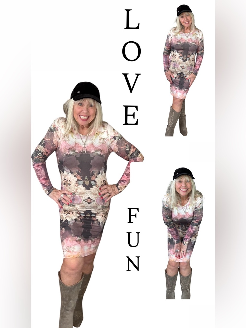 TOPSHOP Floral Long Sleeve Body Con Dress sz 4